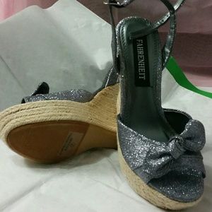 ⤵⤵New Sparkle Gunmetal High Wedges Size 7